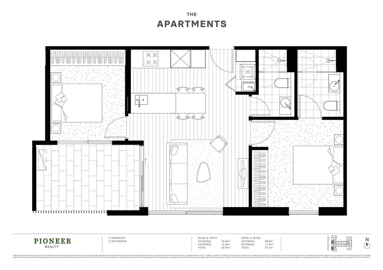 Floorplan of Homely apartment listing, W504/200 Sydney Road, Coburg VIC 3058