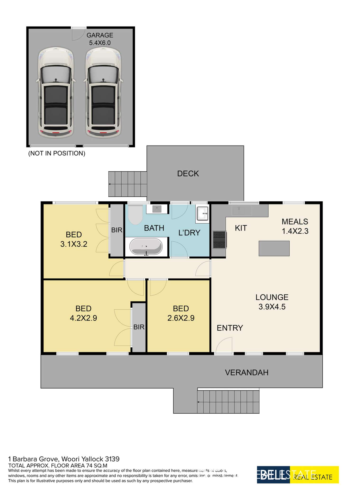 Floorplan of Homely house listing, 1 Barbara Grove, Woori Yallock VIC 3139