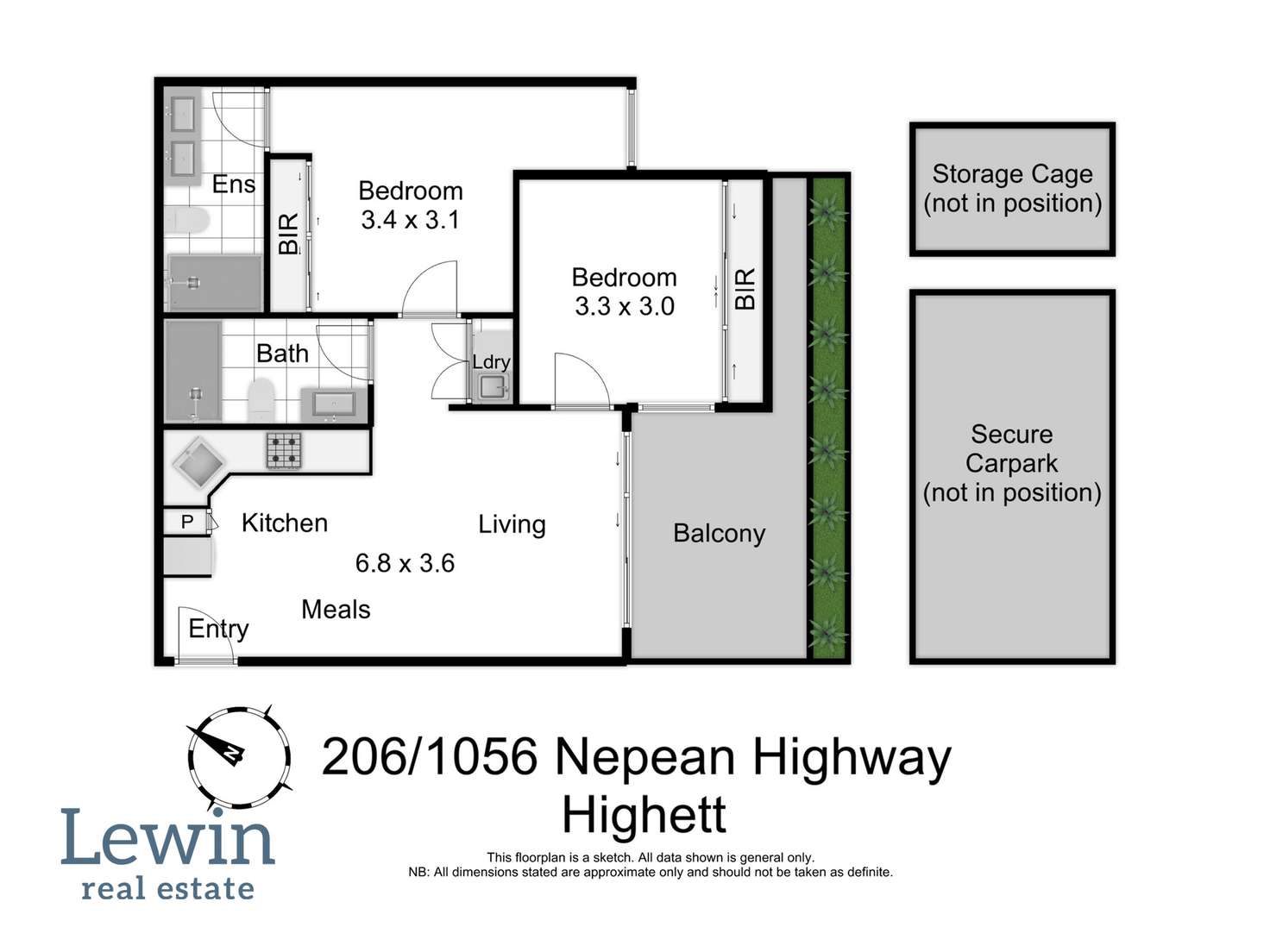 Floorplan of Homely apartment listing, 206/1056 Nepean  Highway, Highett VIC 3190