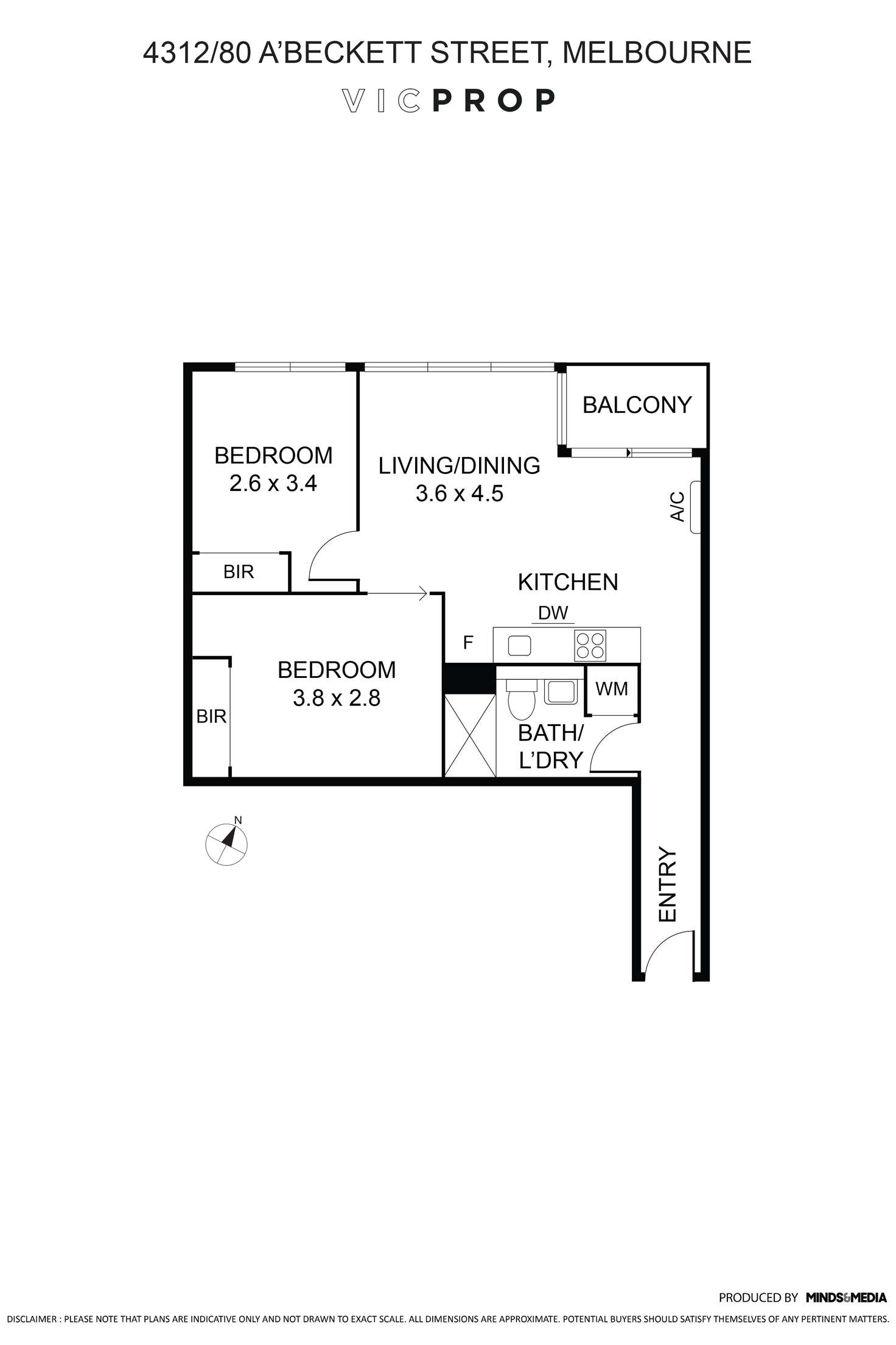 Floorplan of Homely apartment listing, 4312/80 Abeckett Street, Melbourne VIC 3000