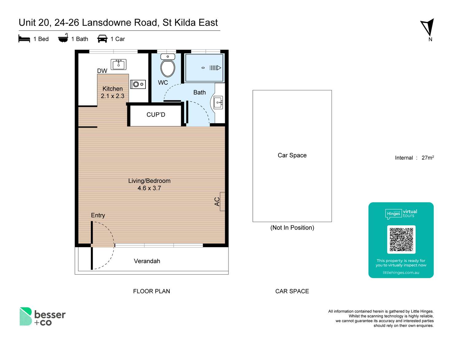 Floorplan of Homely apartment listing, 20/24-26 Lansdowne Road, St Kilda East VIC 3183