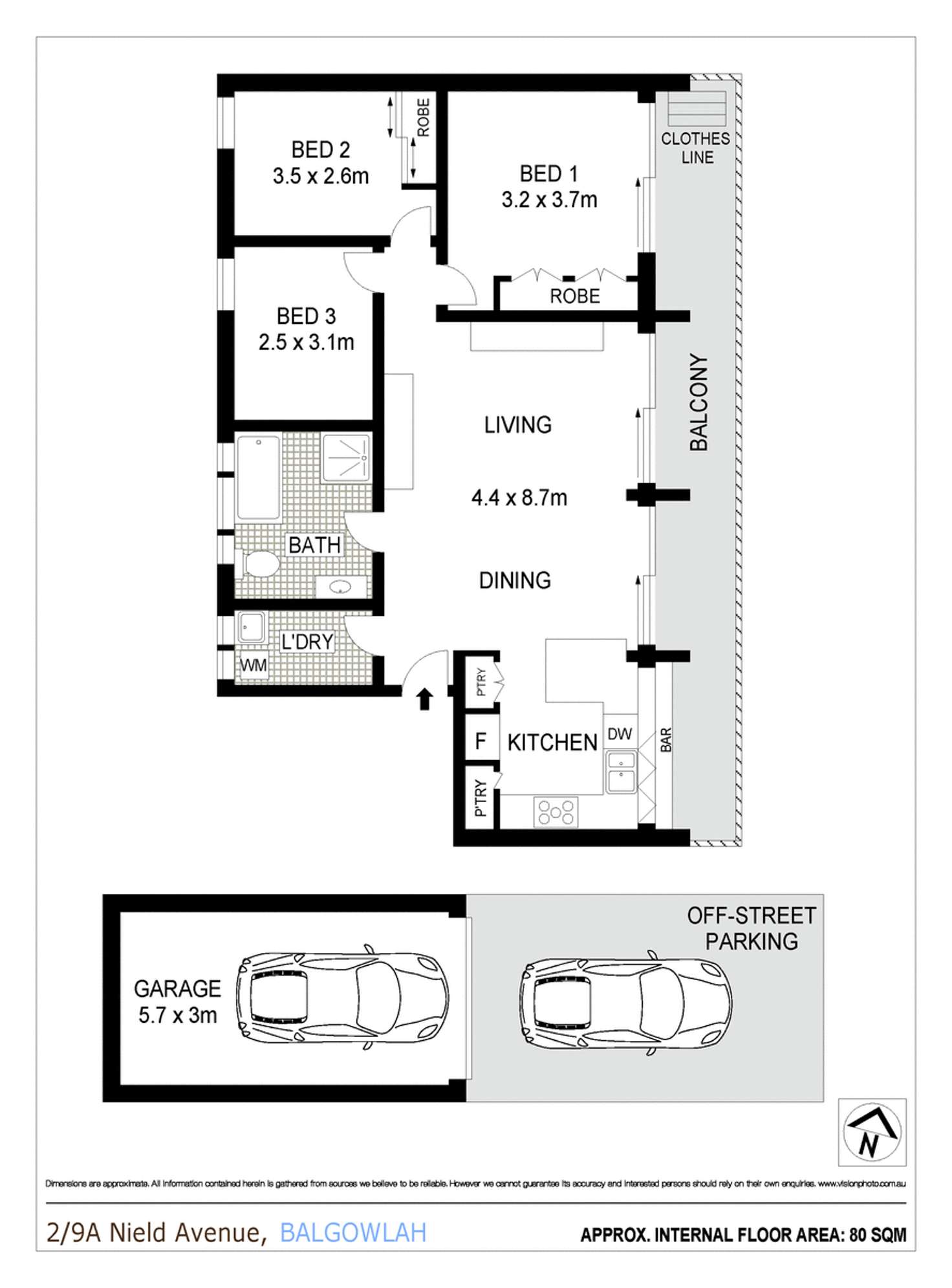 Floorplan of Homely semiDetached listing, 2/9A Nield Avenue, Balgowlah NSW 2093