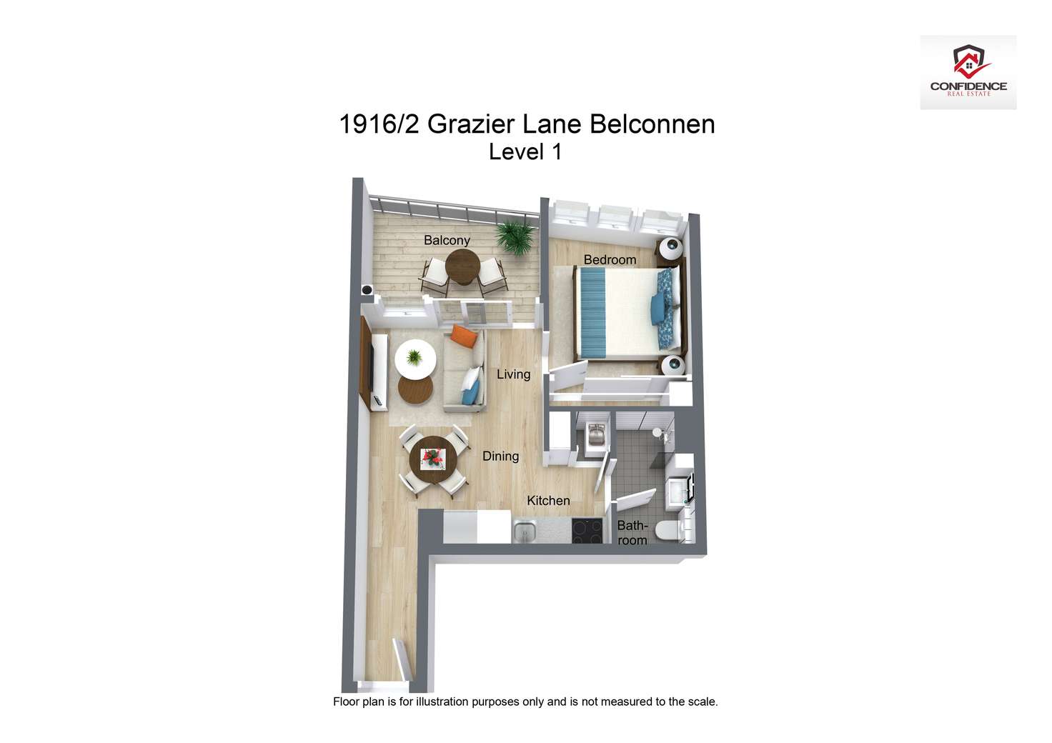 Floorplan of Homely apartment listing, 1916/2 Grazier Lane, Belconnen ACT 2617