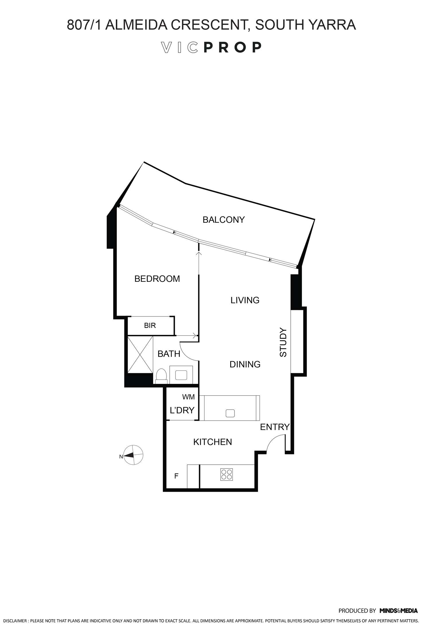 Floorplan of Homely apartment listing, 807/1 Almeida Crescent, South Yarra VIC 3141