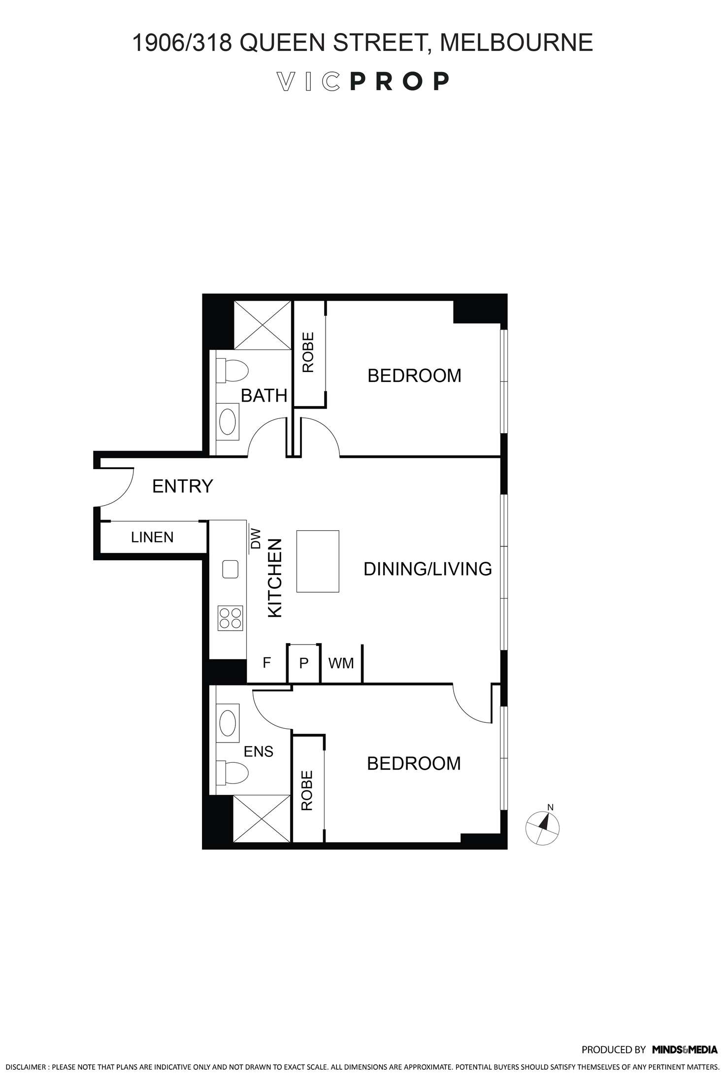 Floorplan of Homely apartment listing, 1906/318 Queen Street, Melbourne VIC 3000
