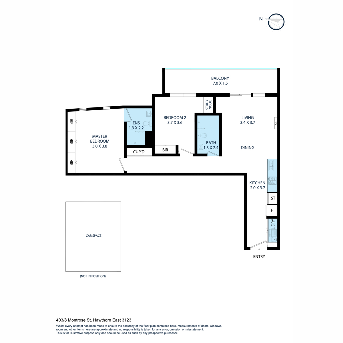Floorplan of Homely apartment listing, 403/8 Montrose Street, Hawthorn East VIC 3123