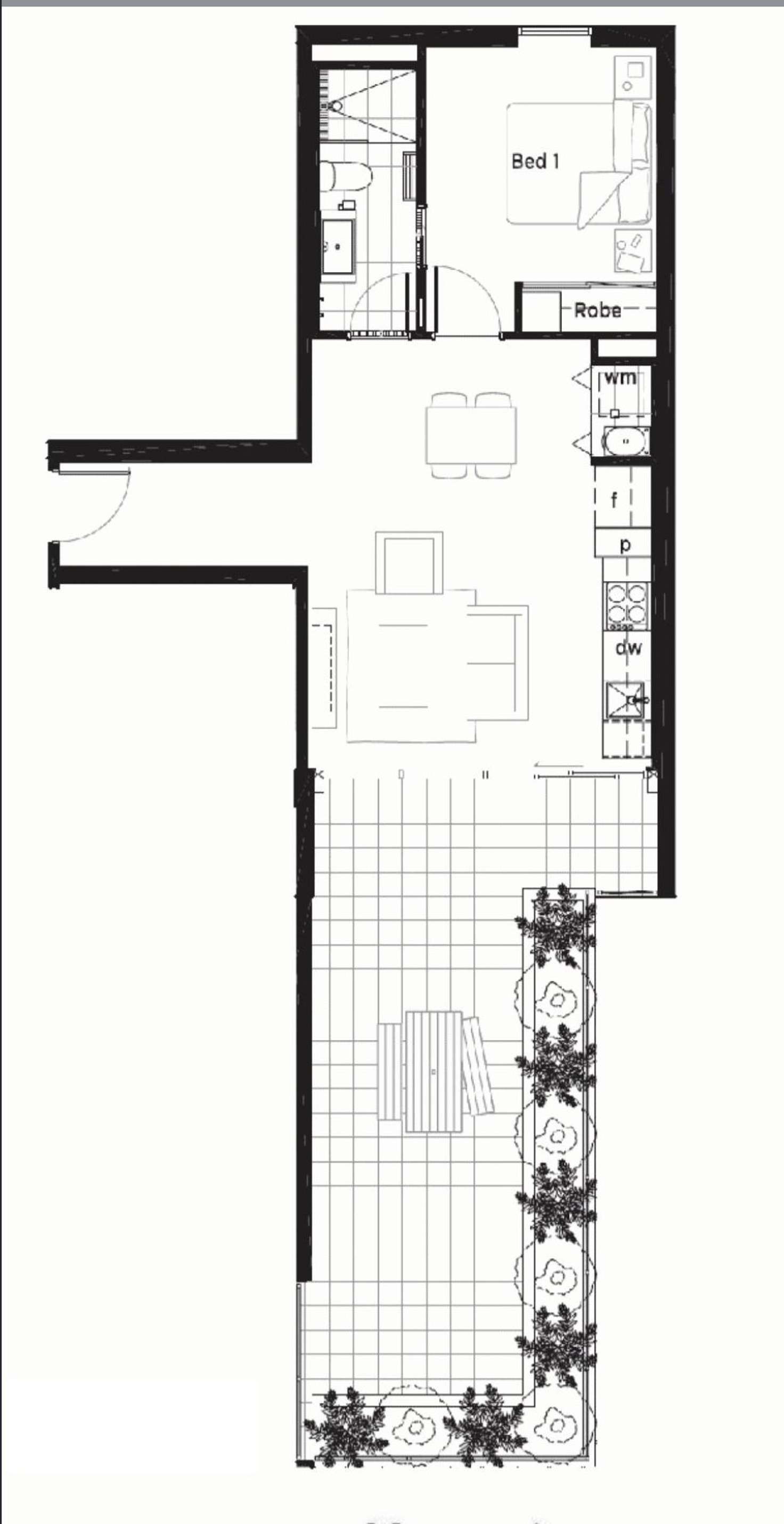 Floorplan of Homely apartment listing, 109/33 Racecourse Road, North Melbourne VIC 3051