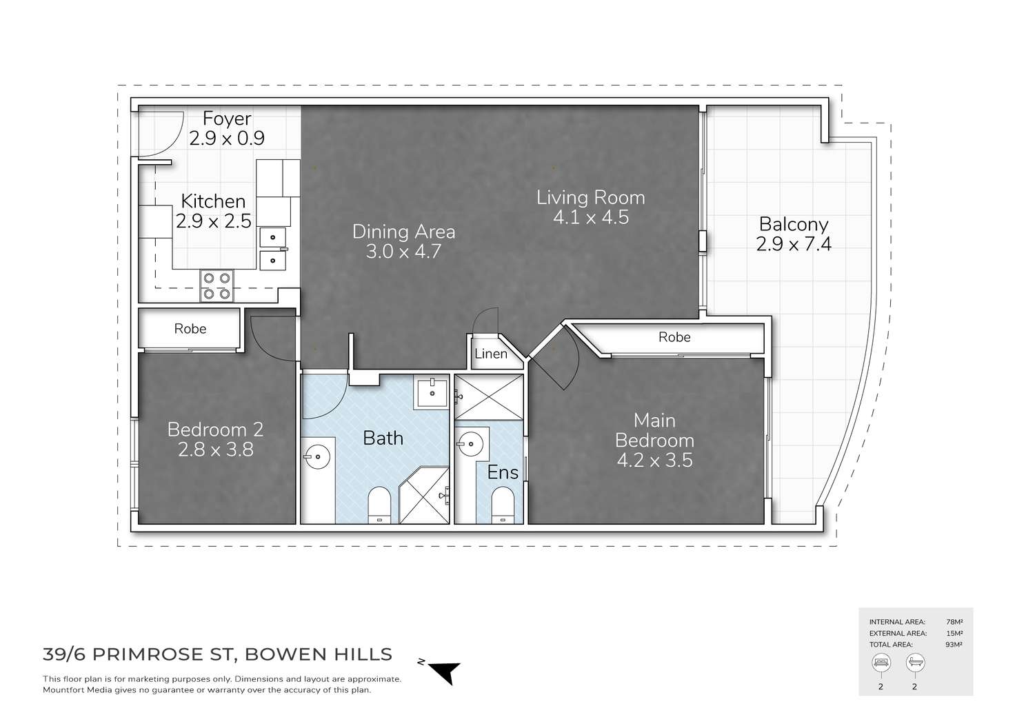 Floorplan of Homely unit listing, 39/6 Primrose Street, Bowen Hills QLD 4006
