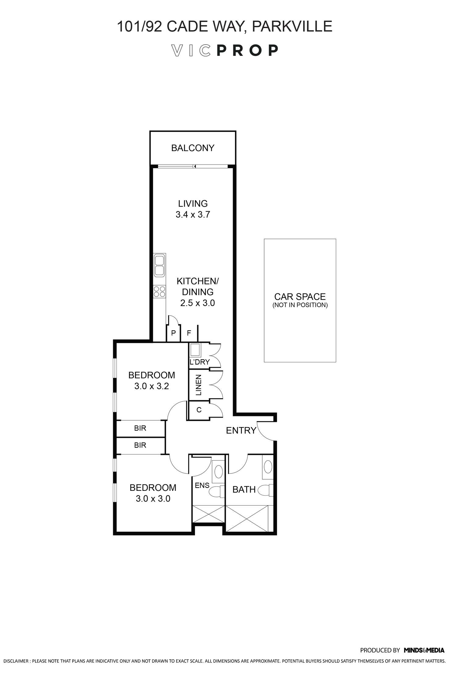 Floorplan of Homely apartment listing, 101/92 Cade Way, Parkville VIC 3052