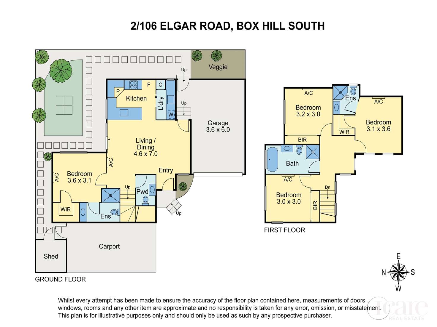 Floorplan of Homely townhouse listing, 2/106 Elgar Road, Box Hill South VIC 3128