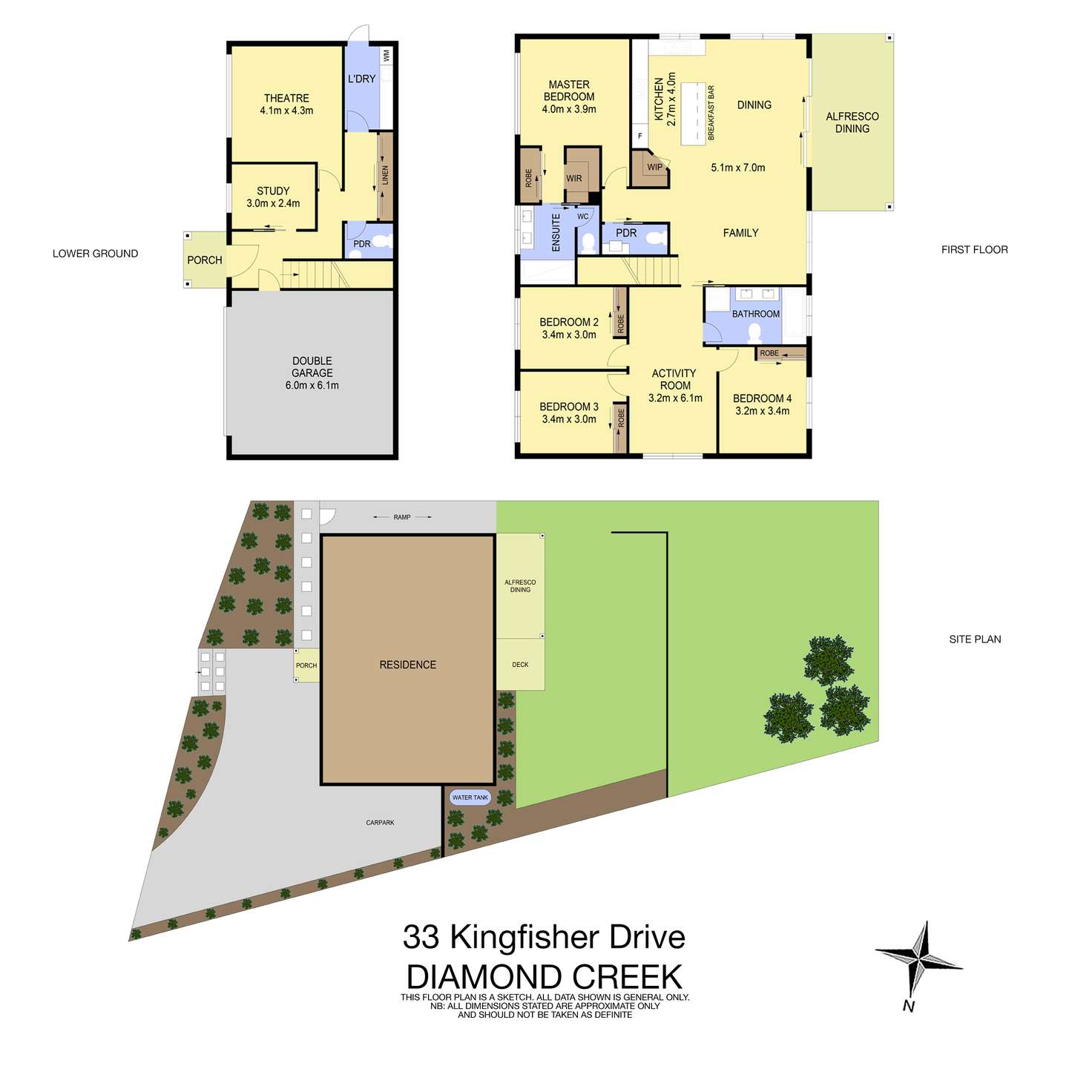 Floorplan of Homely house listing, 33 Kingfisher Drive, Diamond Creek VIC 3089