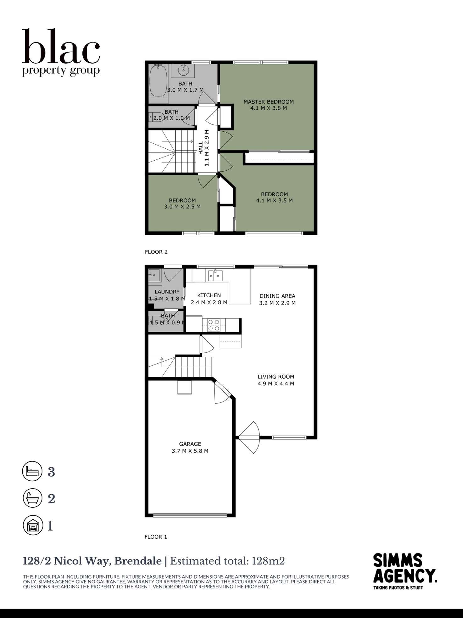 Floorplan of Homely townhouse listing, 128/2 Nicol Way, Brendale QLD 4500
