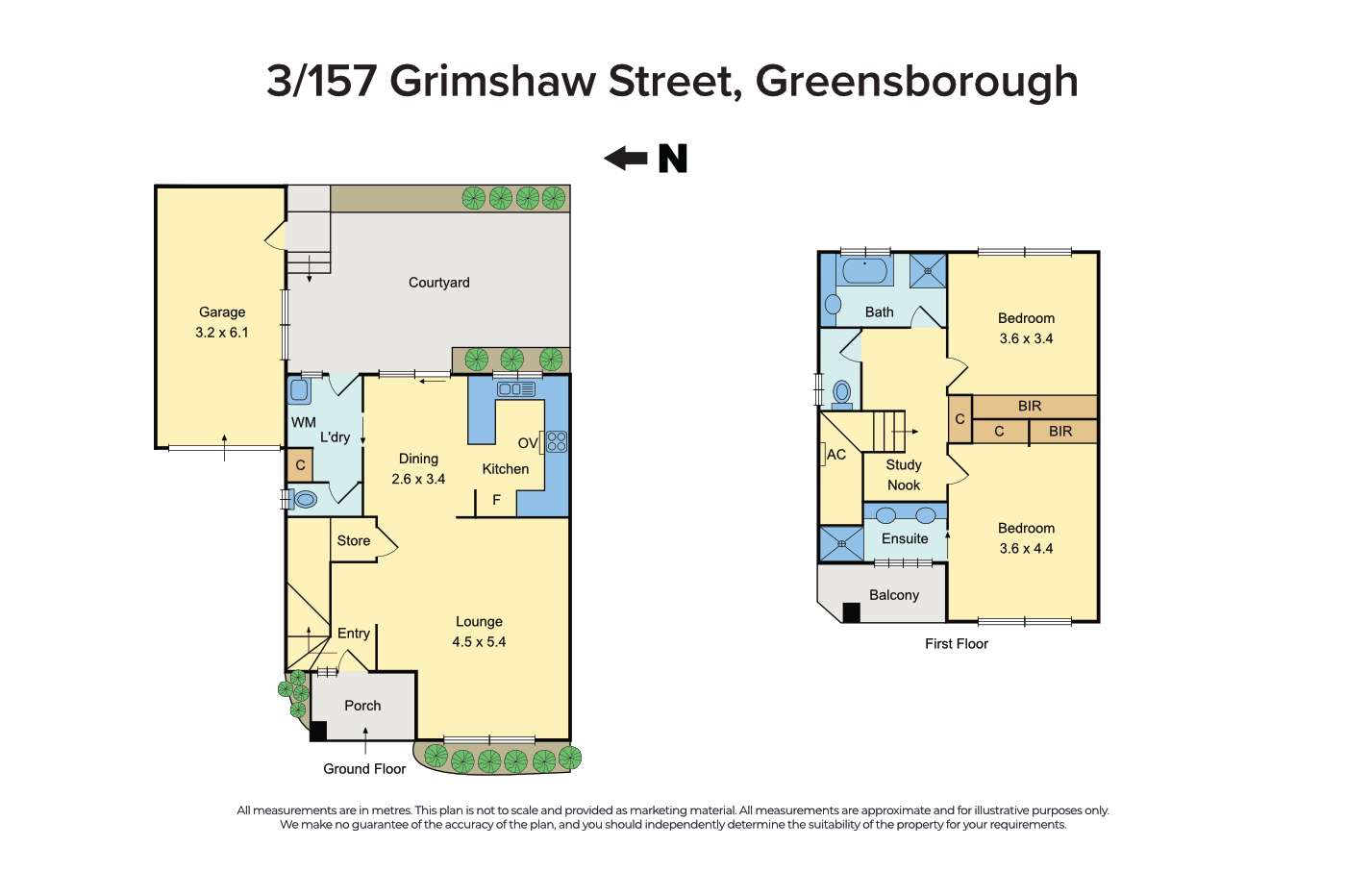 Floorplan of Homely townhouse listing, 3/157 Grimshaw Street, Greensborough VIC 3088