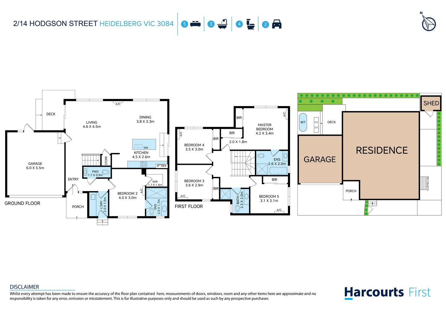 Floorplan of Homely townhouse listing, 2/14 Hodgson Street, Heidelberg VIC 3084