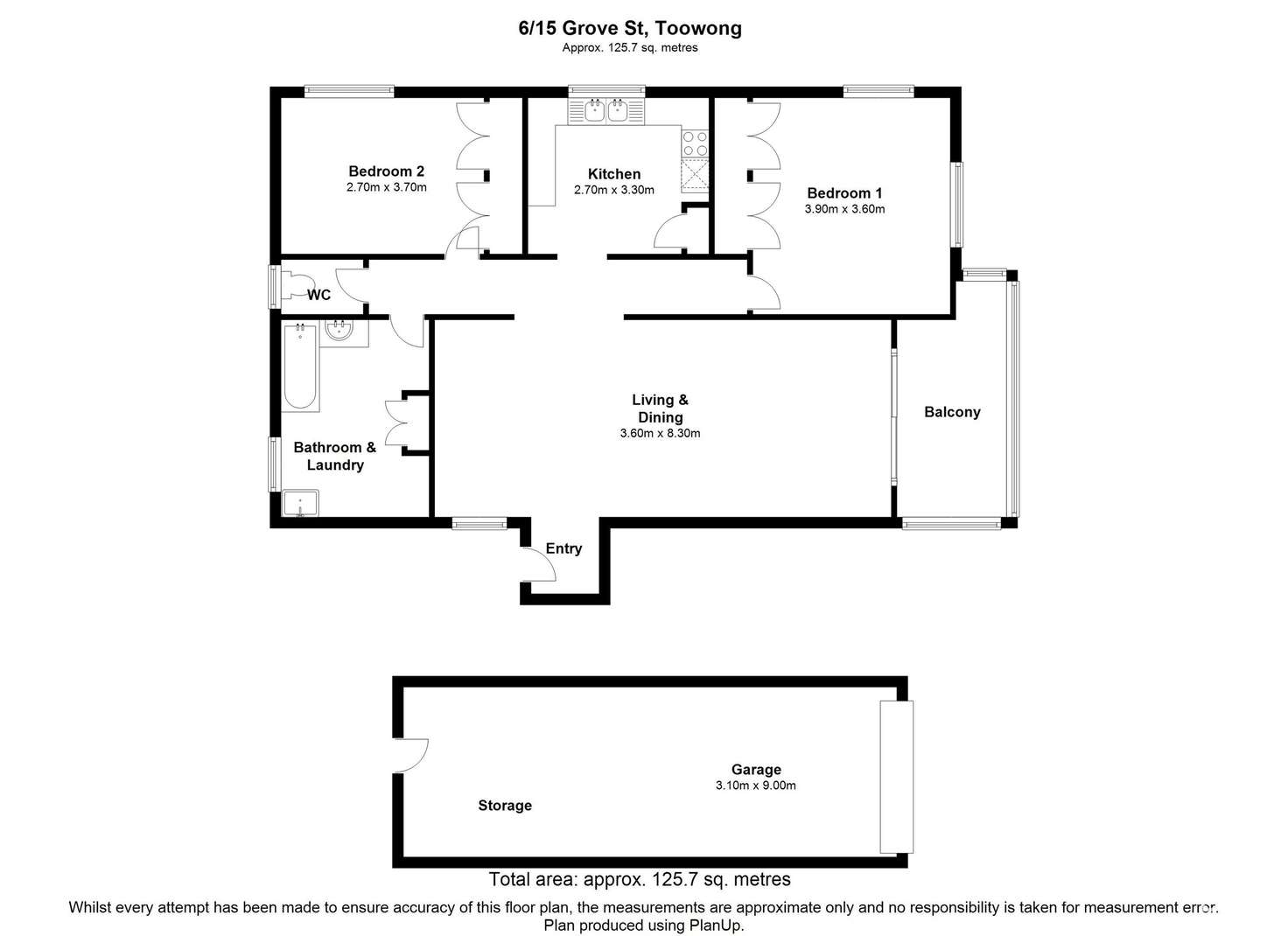 Floorplan of Homely unit listing, 6/15 Grove Street, Toowong QLD 4066