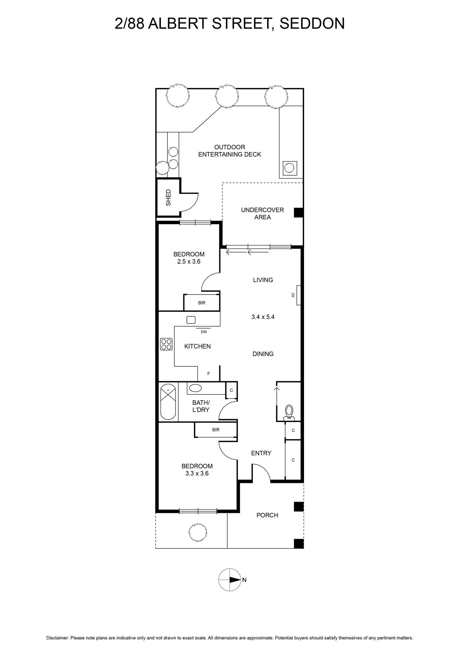 Floorplan of Homely unit listing, 2/88 Albert Street, Seddon VIC 3011
