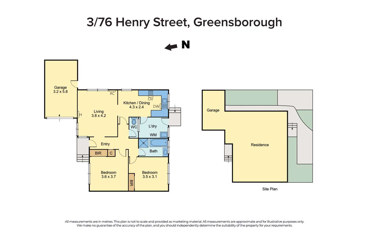 Floorplan of Homely unit listing, 3/76 Henry Street, Greensborough VIC 3088