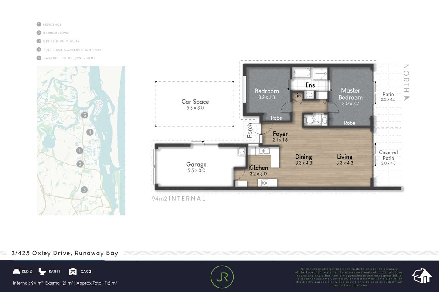 Floorplan of Homely villa listing, 3/425 Oxley Drive, Runaway Bay QLD 4216