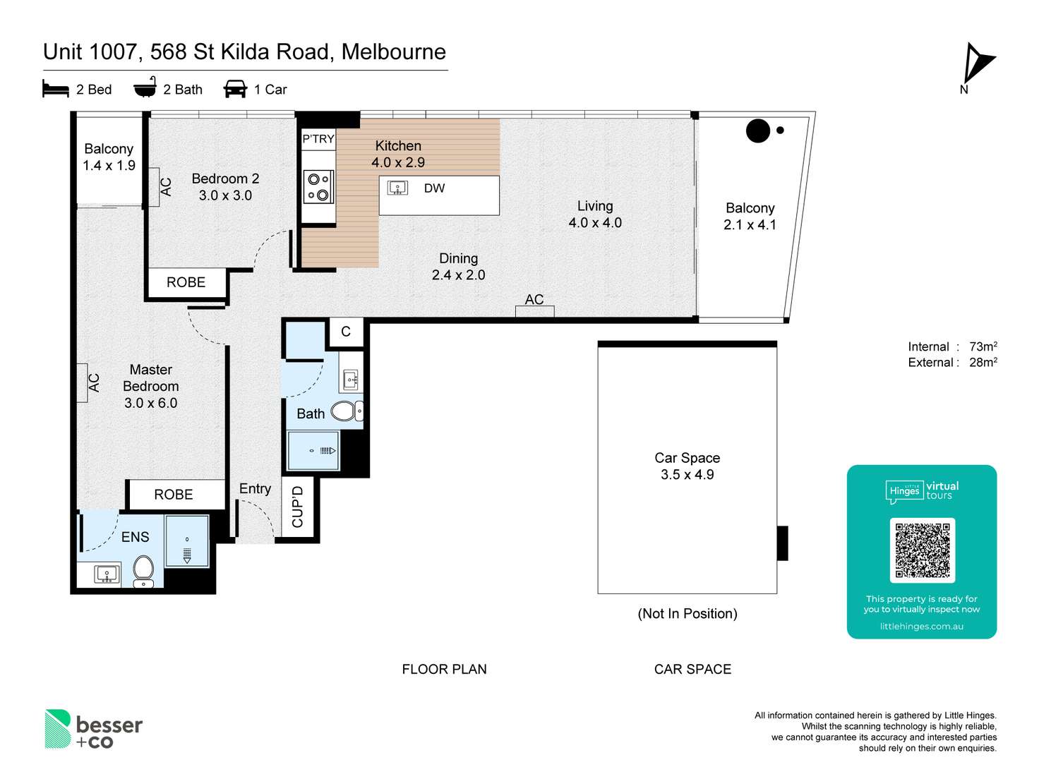 Floorplan of Homely apartment listing, 1007/568 St Kilda Road, Melbourne VIC 3004