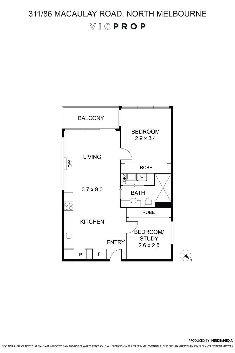 Floorplan of Homely apartment listing, 311/86 Macaulay Road, North Melbourne VIC 3051