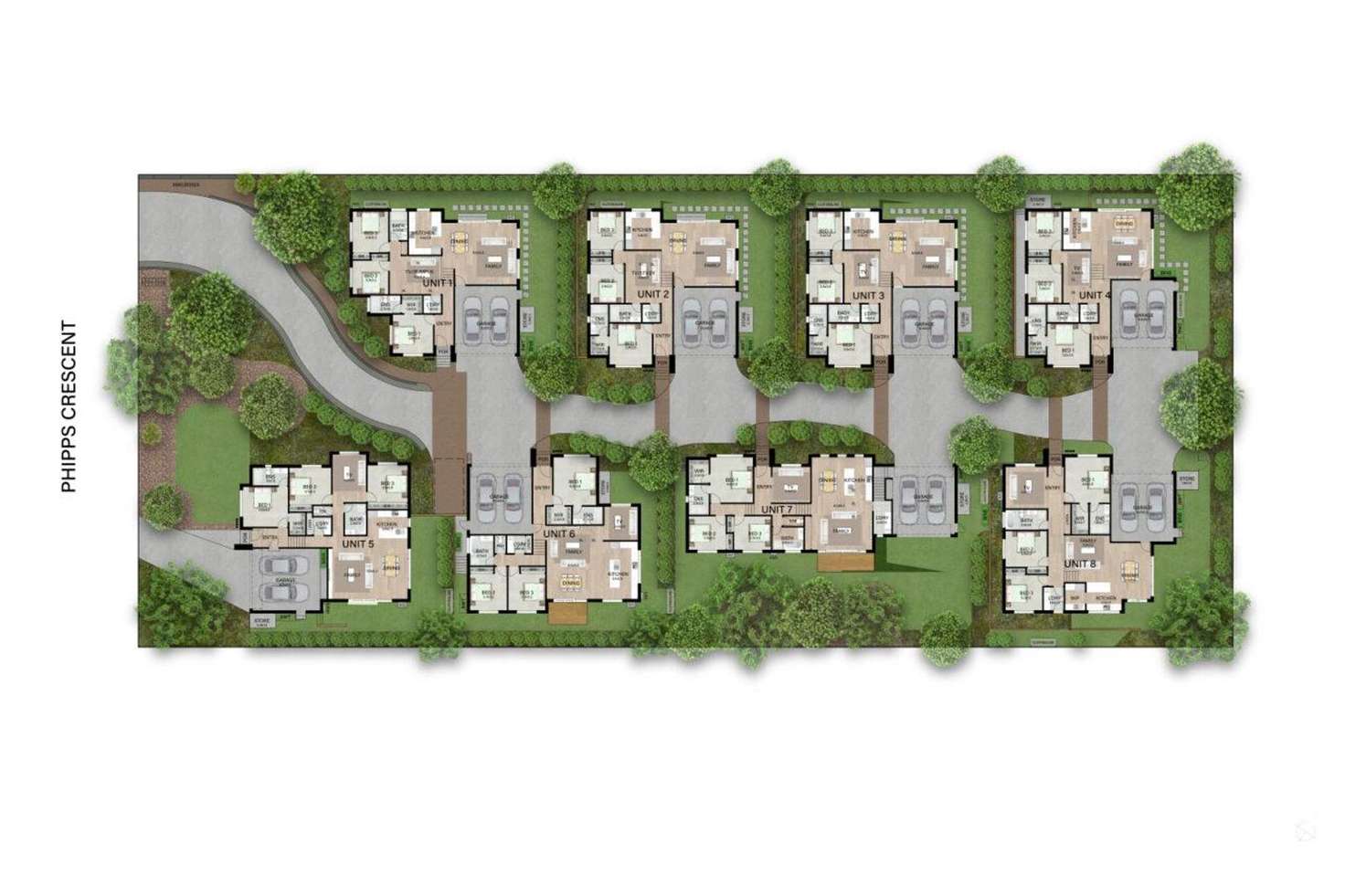 Floorplan of Homely townhouse listing, 1-8/51-55 Phipps Crescent, Diamond Creek VIC 3089