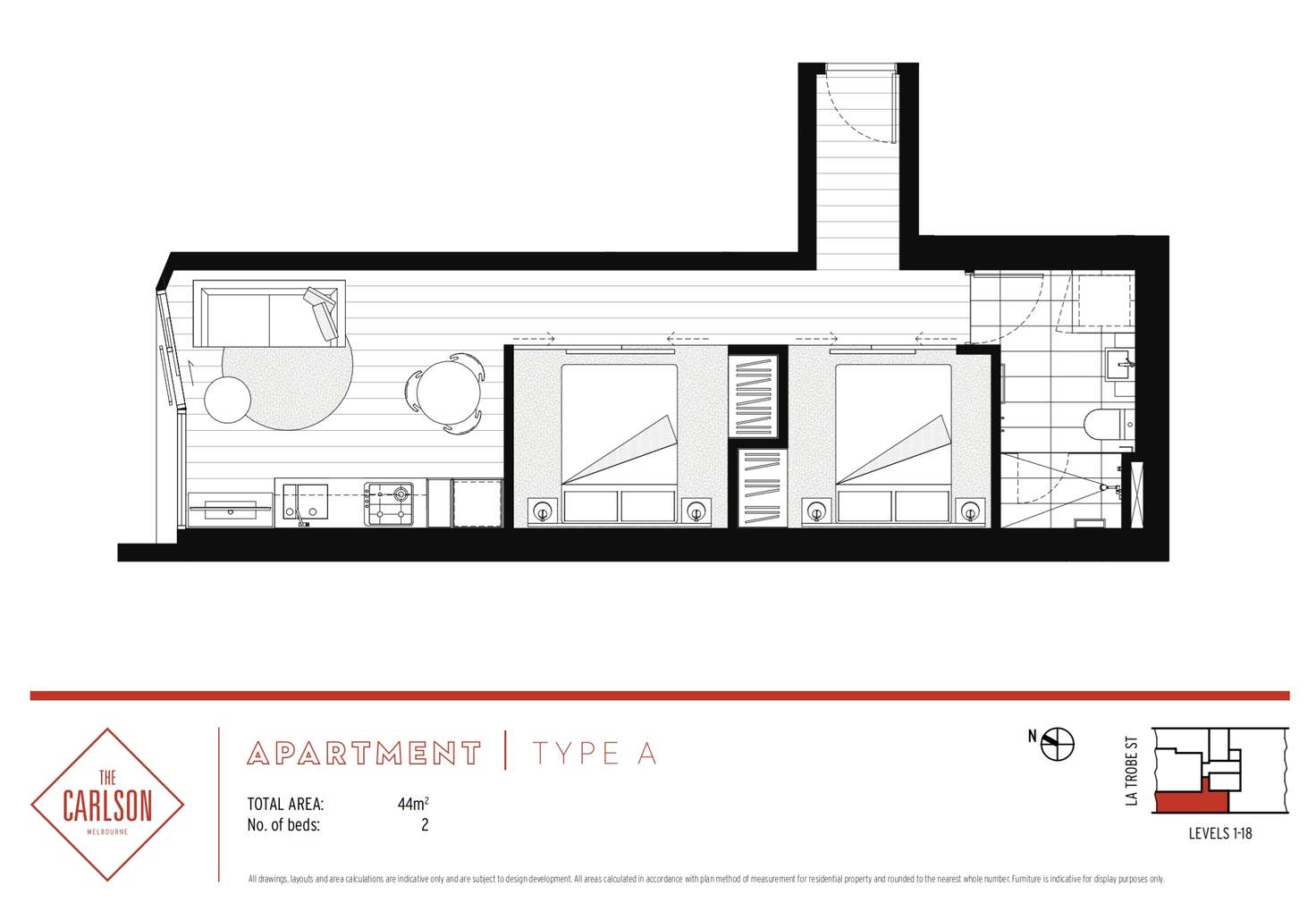 Floorplan of Homely apartment listing, 1201/315 La Trobe Street, Melbourne VIC 3000