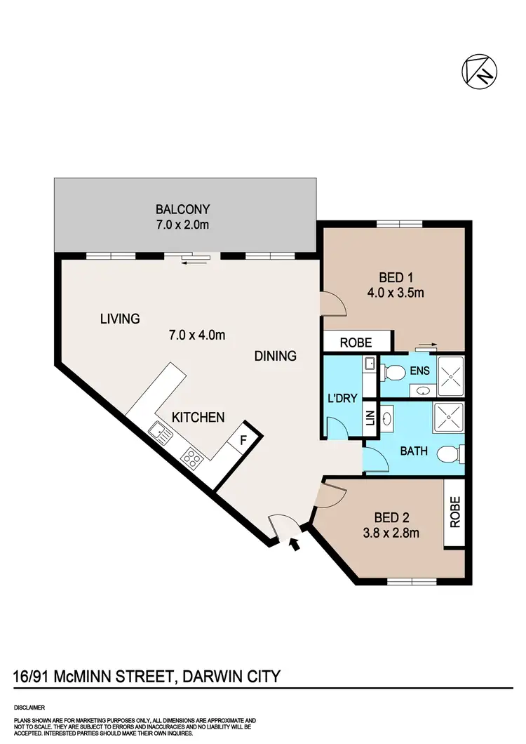 Floorplan of Homely apartment listing, 16/91 McMinn Street, Darwin City NT 800