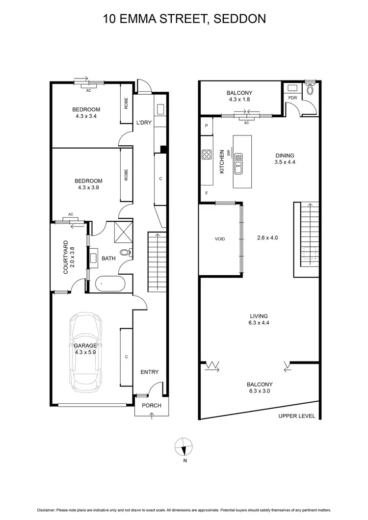 Floorplan of Homely townhouse listing, 10 Emma Street, Seddon VIC 3011