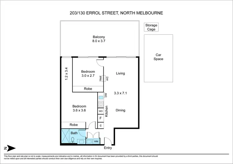 Floorplan of Homely apartment listing, 203/130 Errol Street, North Melbourne VIC 3051