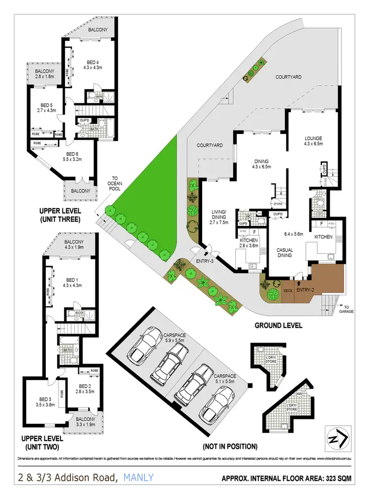 Floorplan of Homely townhouse listing, 2 & 3/3 Addison Road, Manly NSW 2095