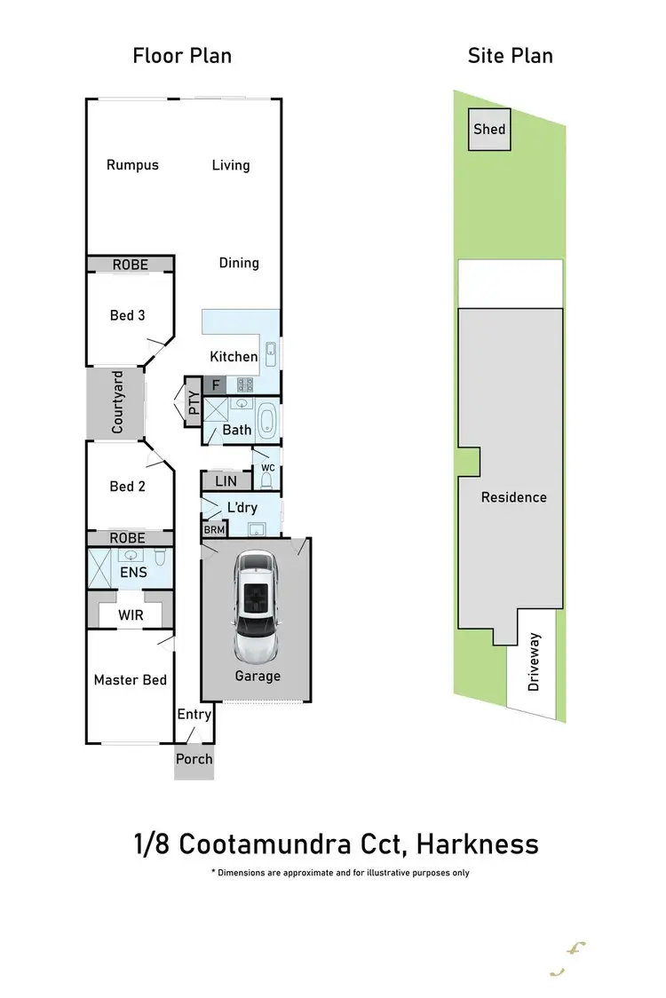 Floorplan of Homely house listing, 1/8 Cootamundra Circuit, Harkness VIC 3337