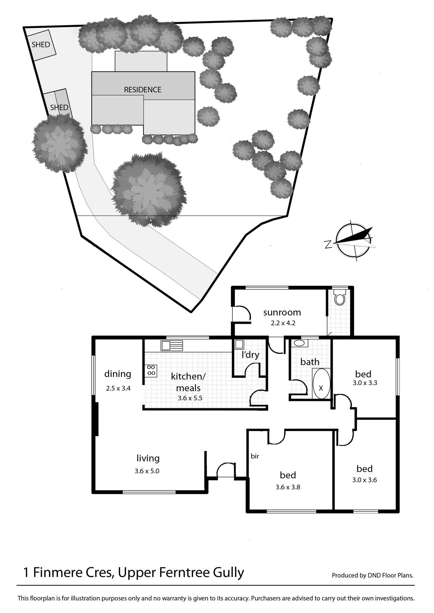 Floorplan of Homely house listing, 1 Finmere Crescent, Upper Ferntree Gully VIC 3156