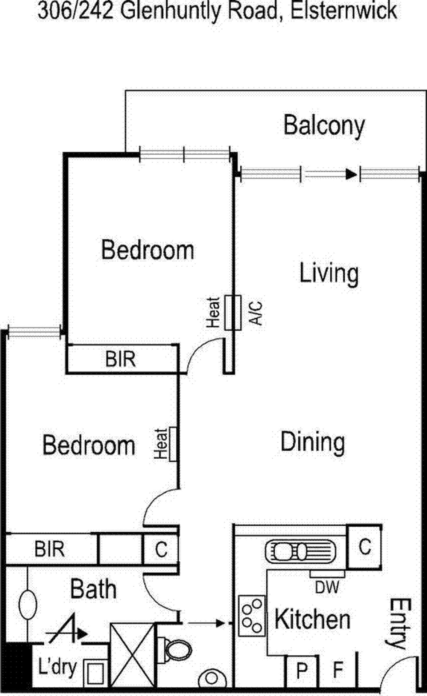 Floorplan of Homely apartment listing, 306/242 Glen Huntly Road, Elsternwick VIC 3185
