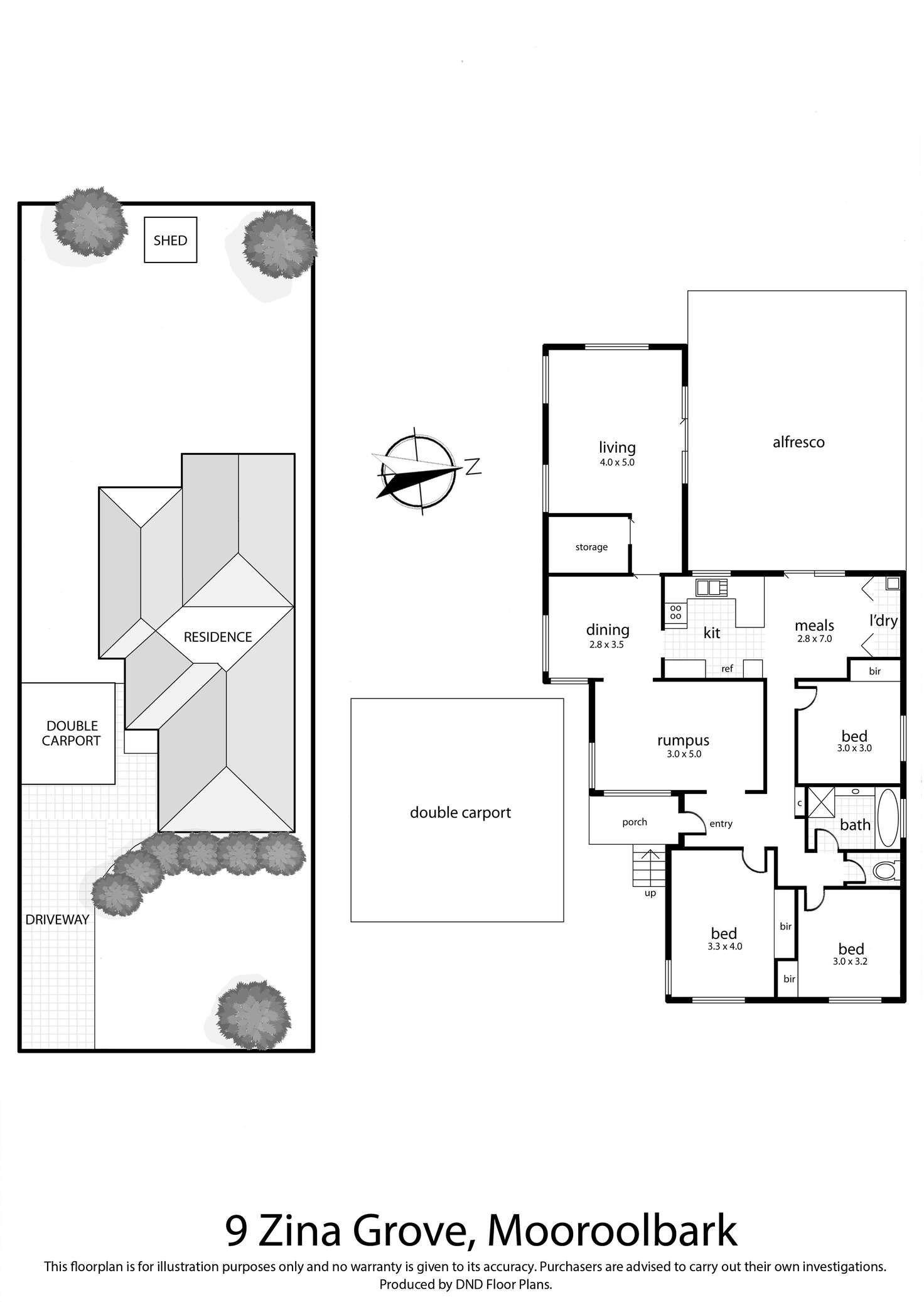 Floorplan of Homely house listing, 9 Zina Grove, Mooroolbark VIC 3138