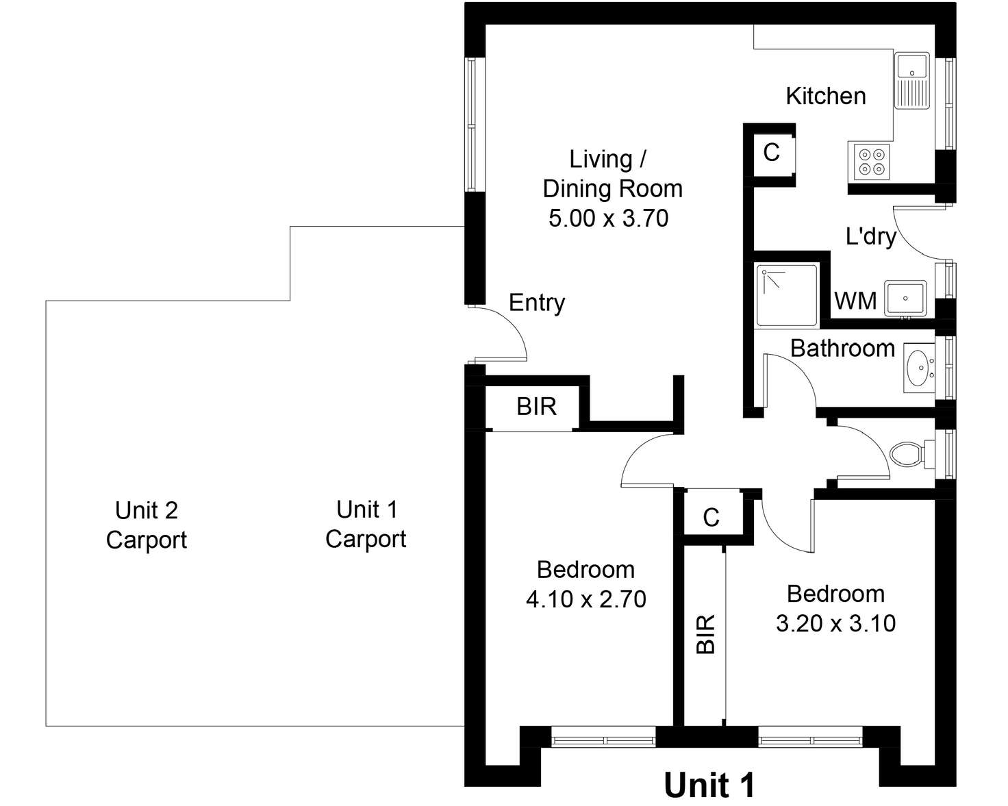 Floorplan of Homely unit listing, 1/104 Moola Street, Ballarat North VIC 3350