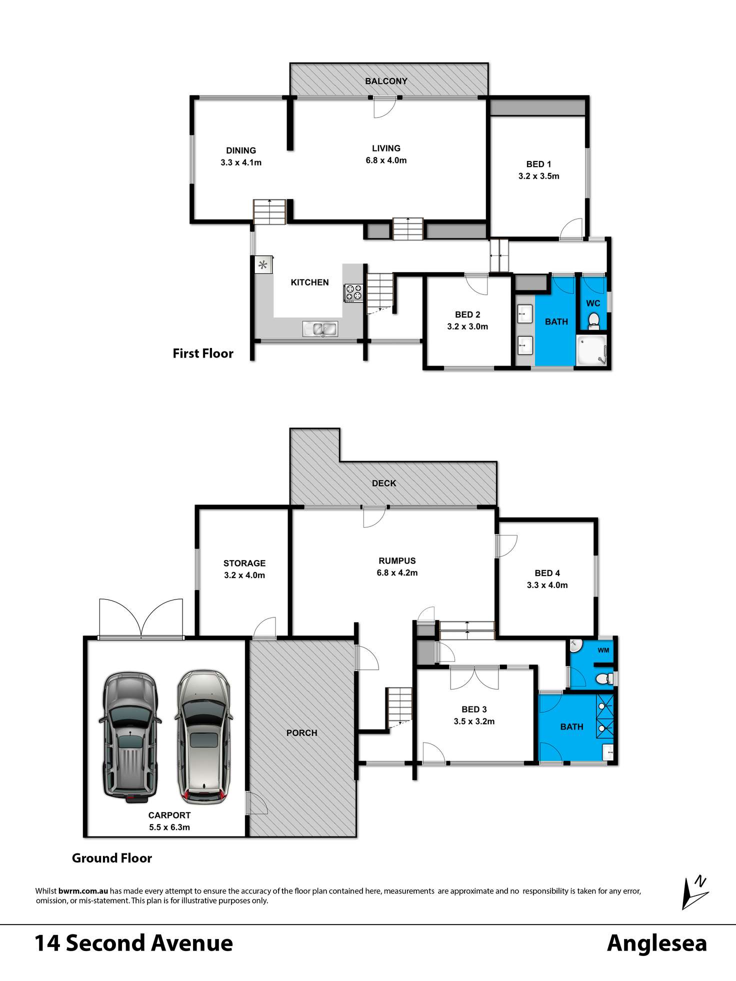 Floorplan of Homely house listing, 14 Second Avenue, Anglesea VIC 3230