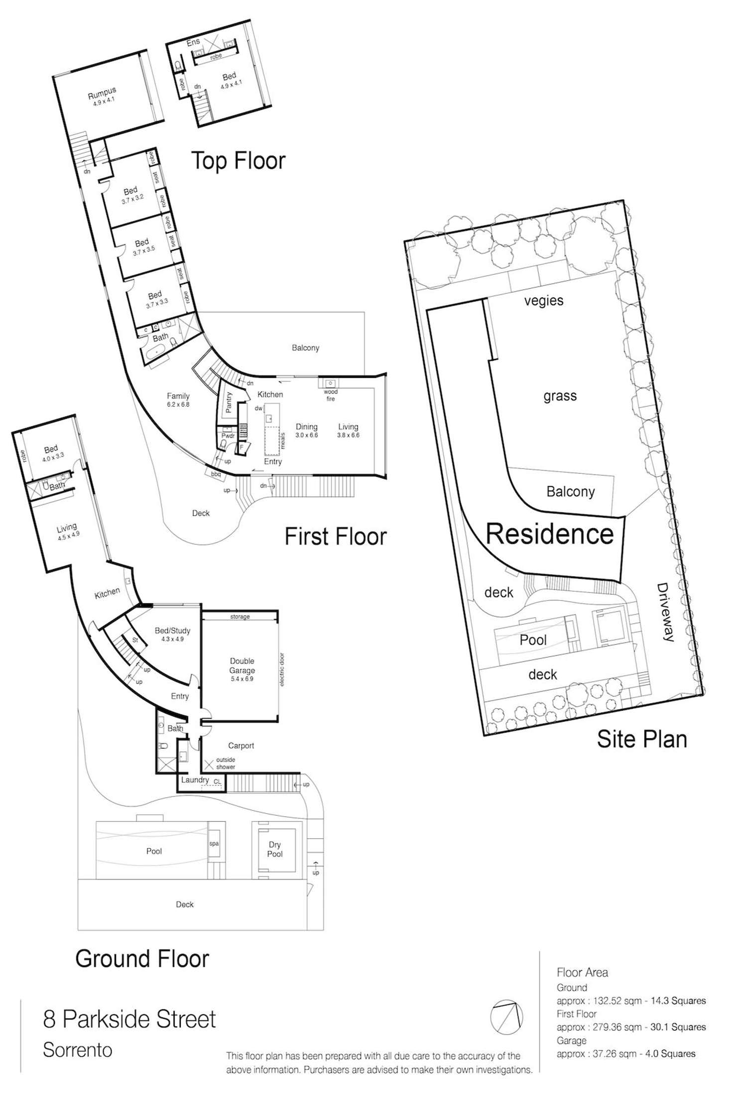 Floorplan of Homely house listing, 8 Parkside Street, Sorrento VIC 3943