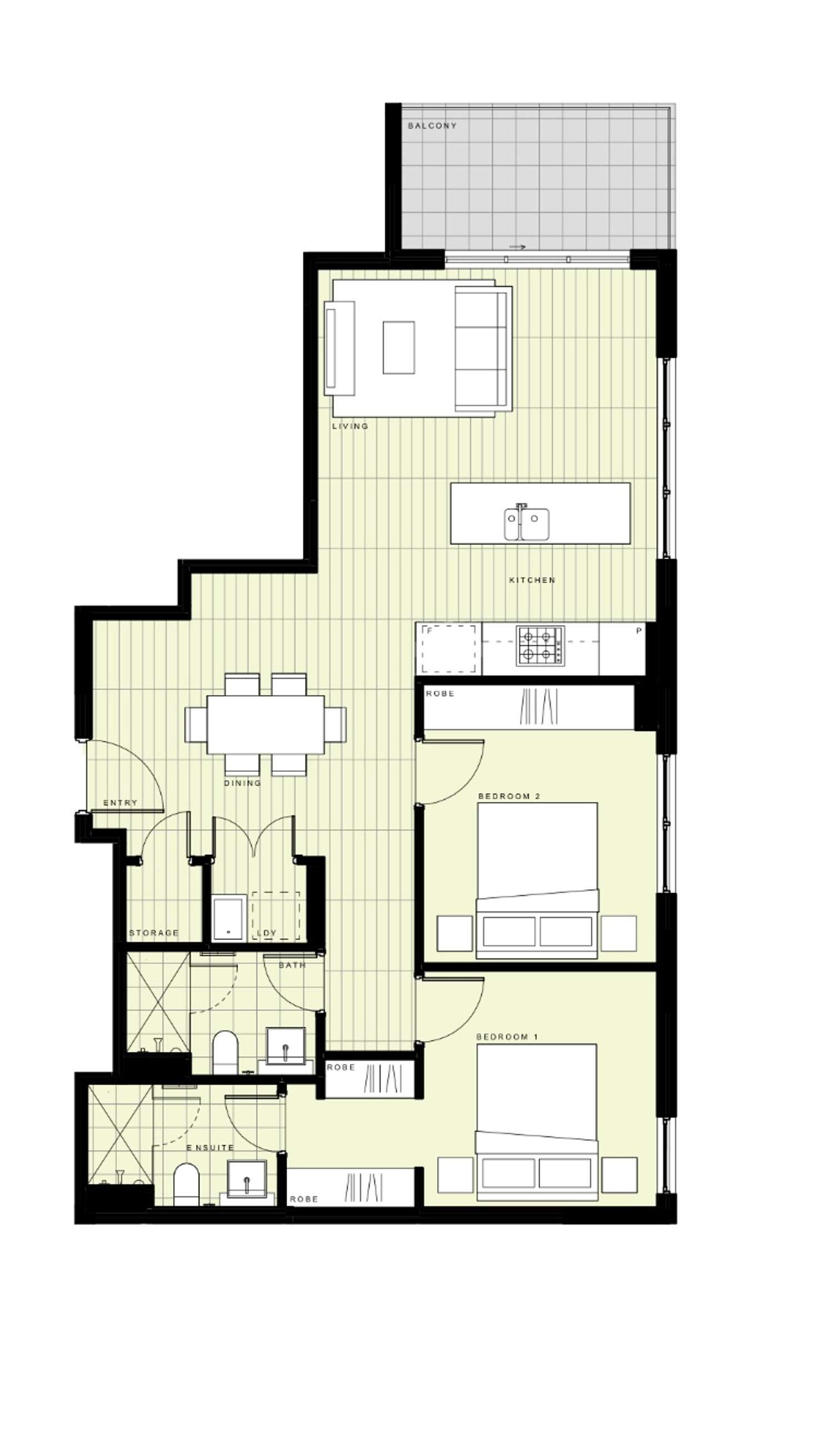 Floorplan of Homely unit listing, 927/1-39 Lord Sheffield Circuit, Penrith NSW 2750
