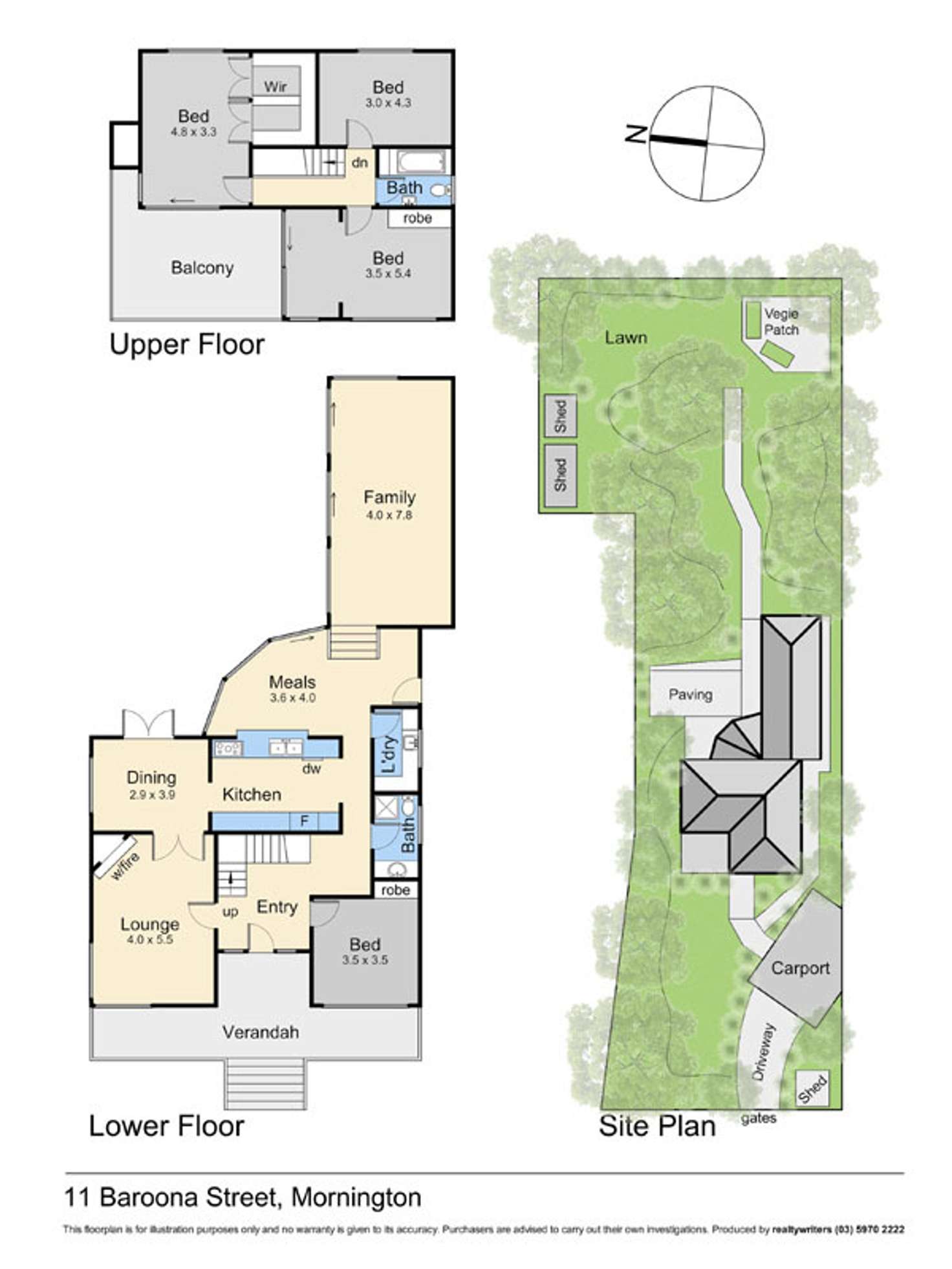 Floorplan of Homely house listing, 11 Baroona Street, Mornington VIC 3931