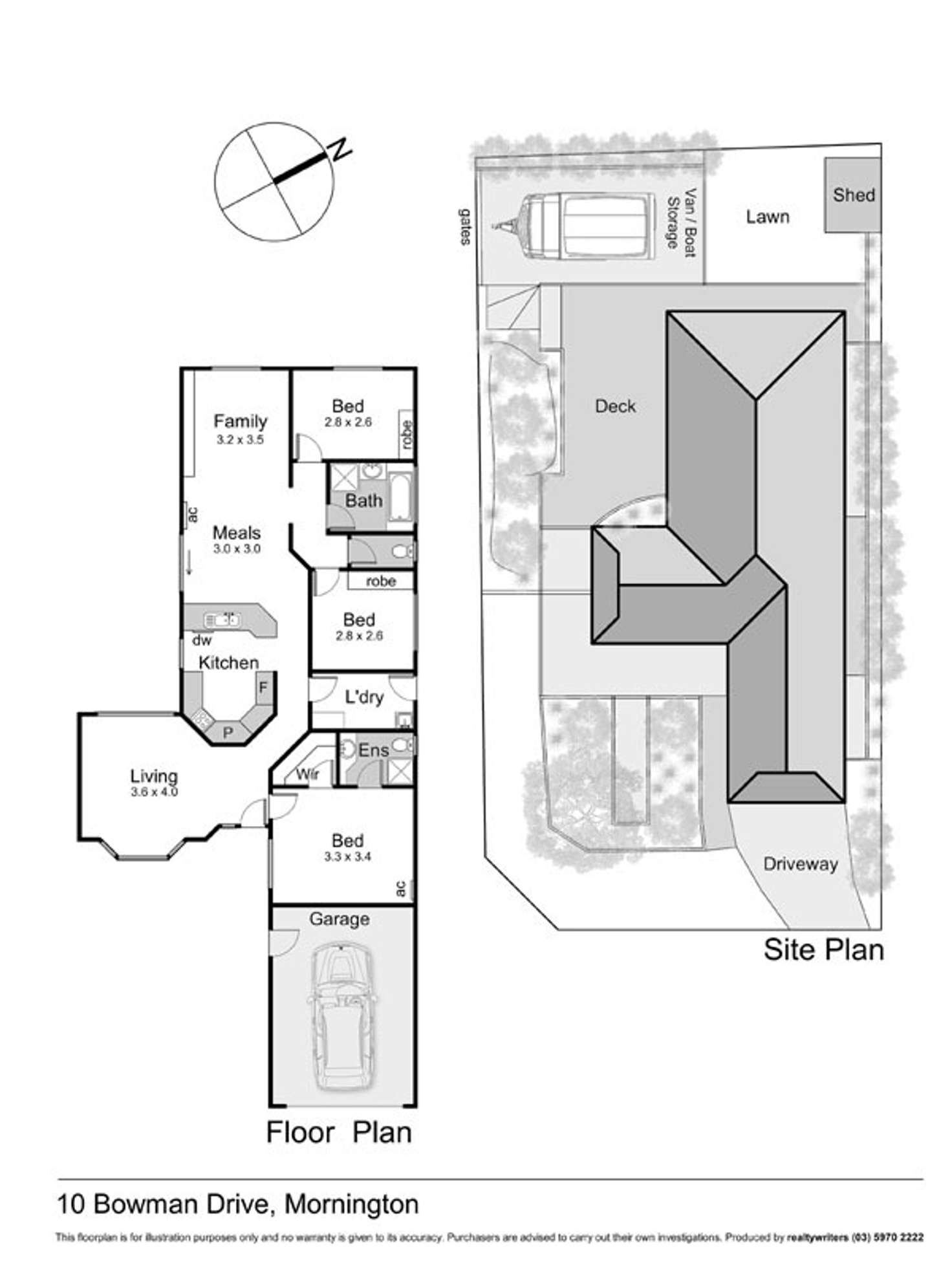 Floorplan of Homely house listing, 10 Bowman Drive, Mornington VIC 3931