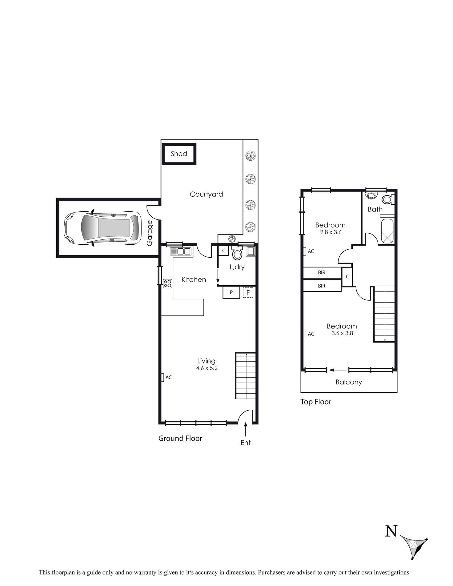 Floorplan of Homely townhouse listing, 1/152 Station Street, Aspendale VIC 3195