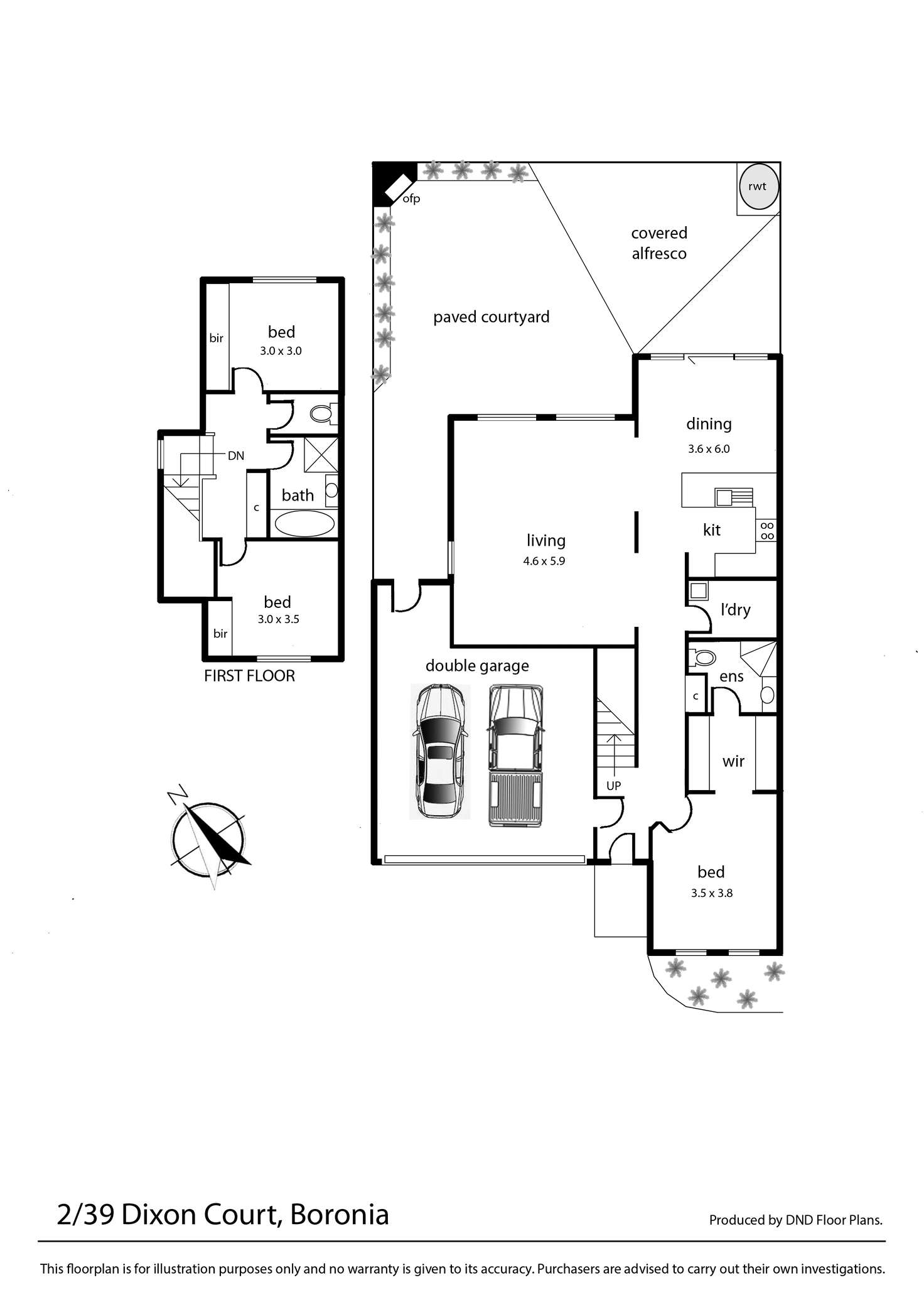 Floorplan of Homely townhouse listing, 2/39 Dixon Court, Boronia VIC 3155