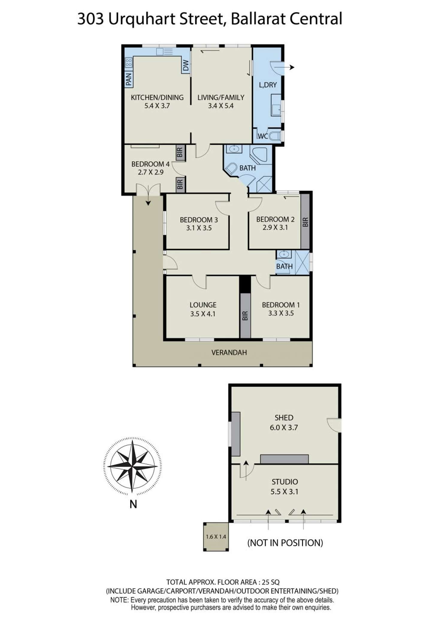 Floorplan of Homely house listing, 303 Urquhart Street, Ballarat Central VIC 3350