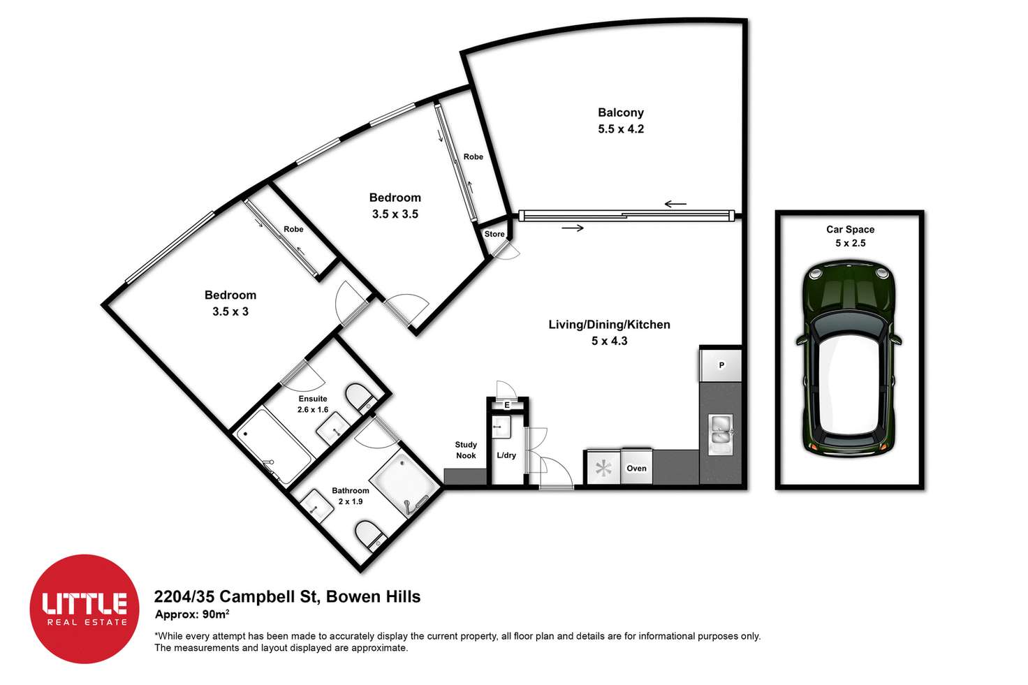 Floorplan of Homely unit listing, 2204/29-35 Campbell Street, Bowen Hills QLD 4006