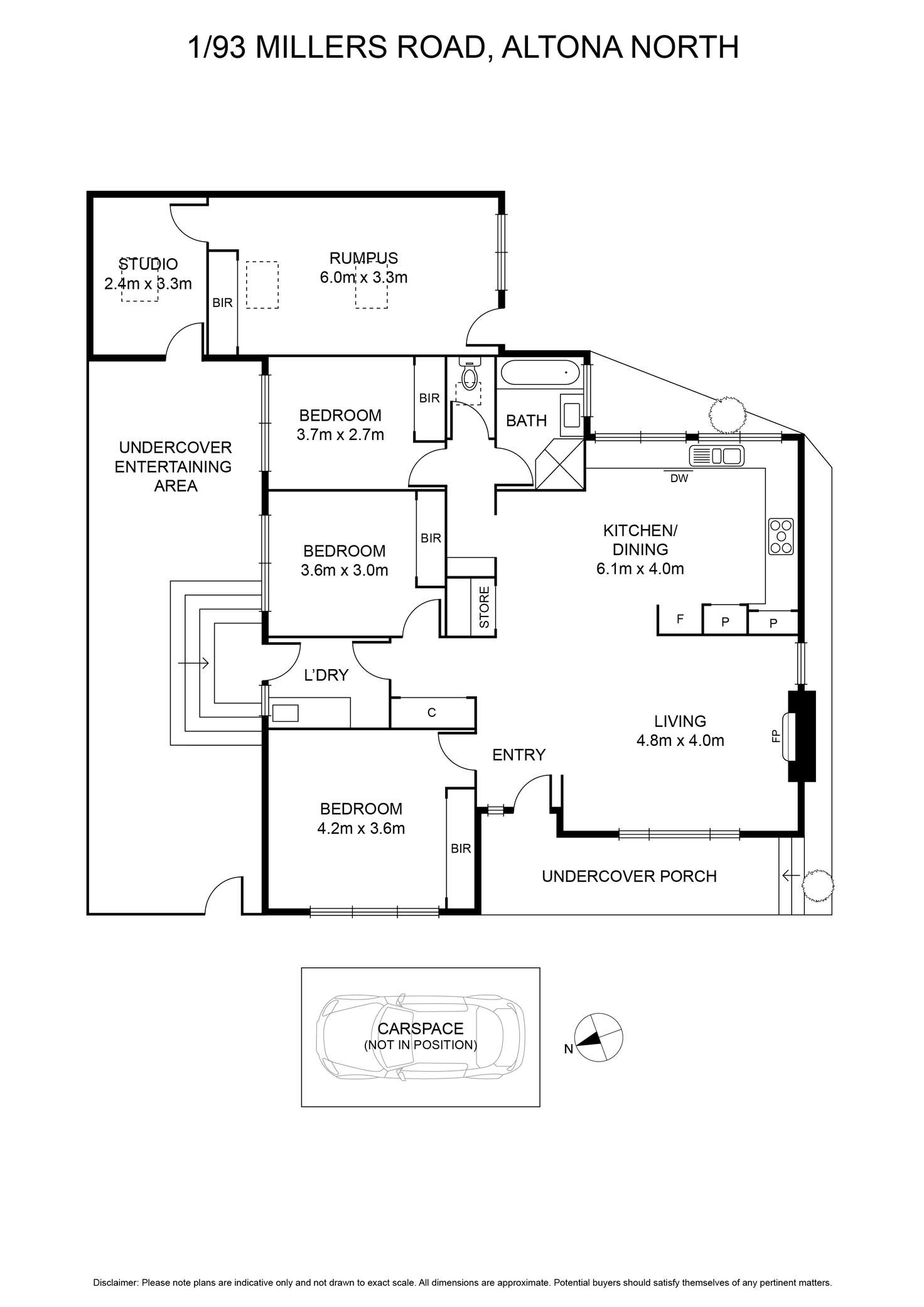 Floorplan of Homely unit listing, 1/93 Millers Road, Altona North VIC 3025