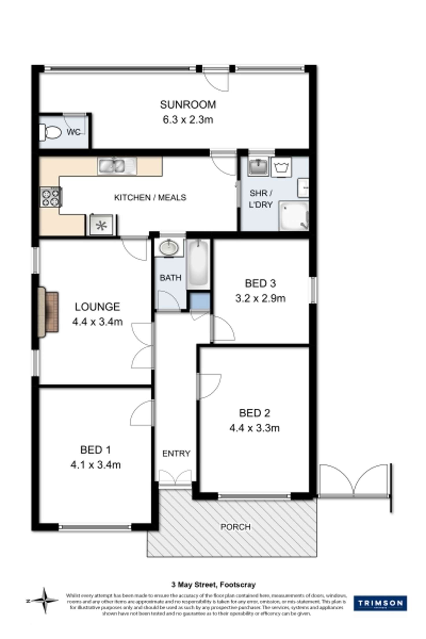 Floorplan of Homely house listing, 3 May Street, Footscray VIC 3011