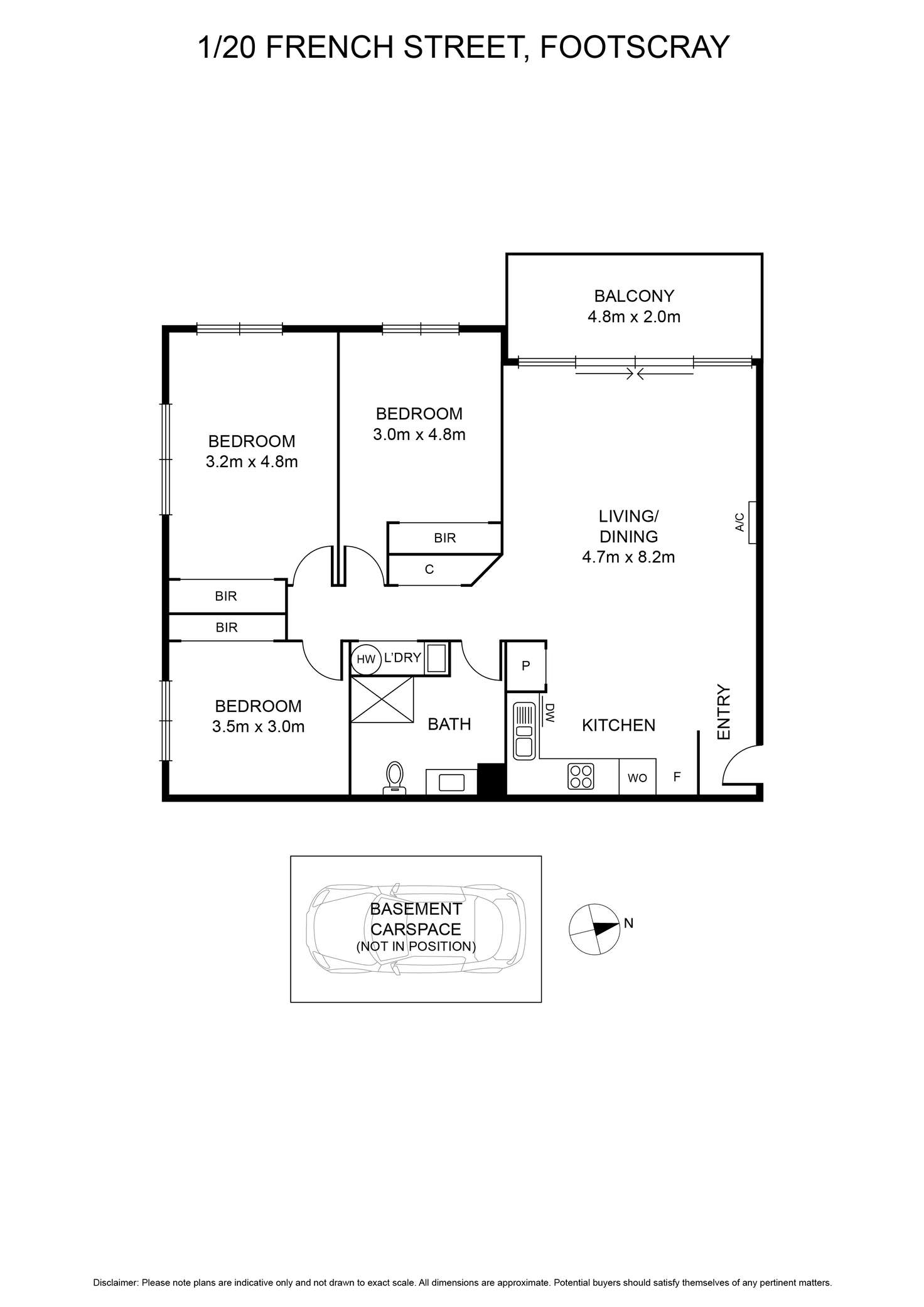 Floorplan of Homely apartment listing, 1/20 French Street, Footscray VIC 3011