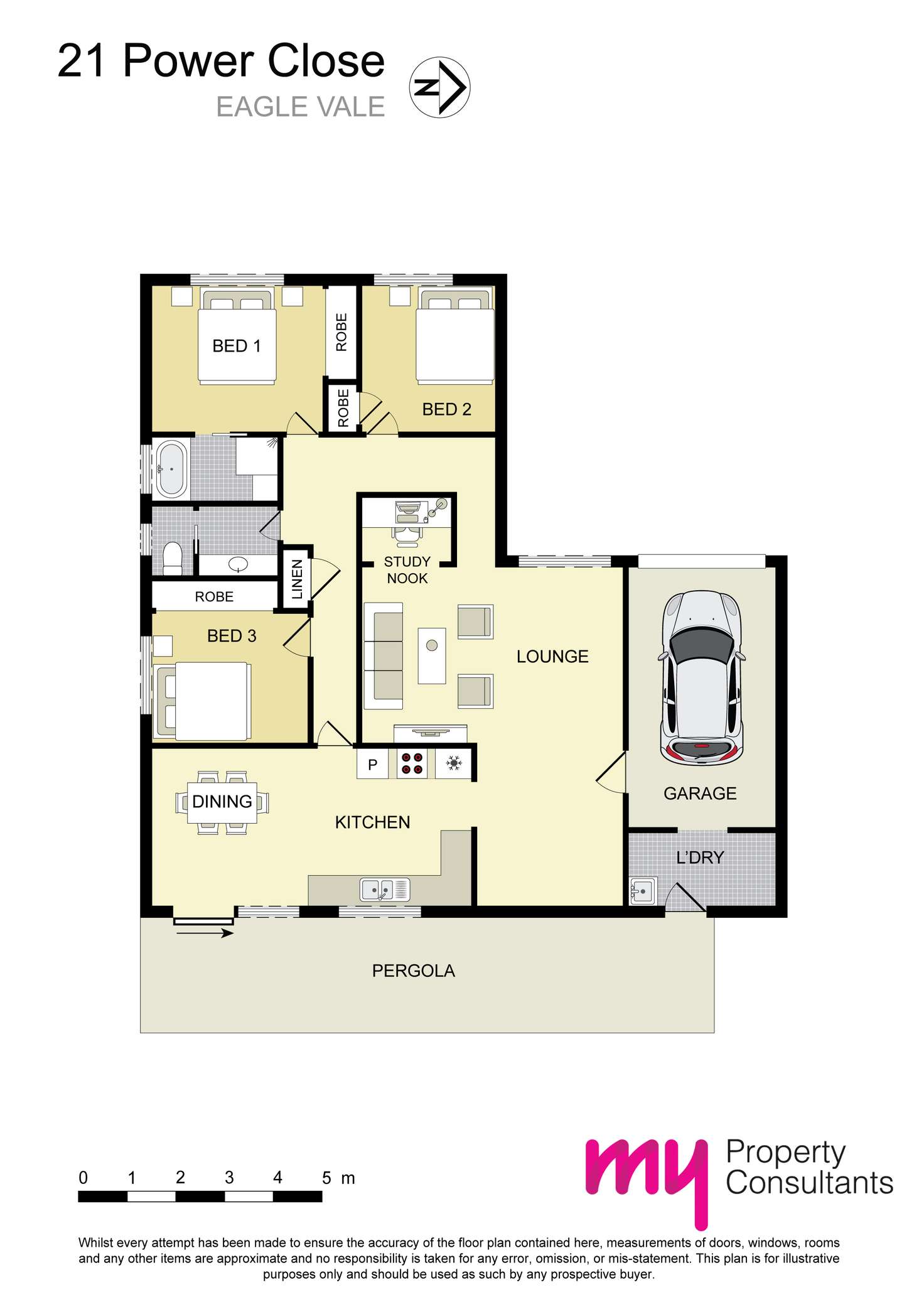Floorplan of Homely house listing, 21 Power Close, Eagle Vale NSW 2558