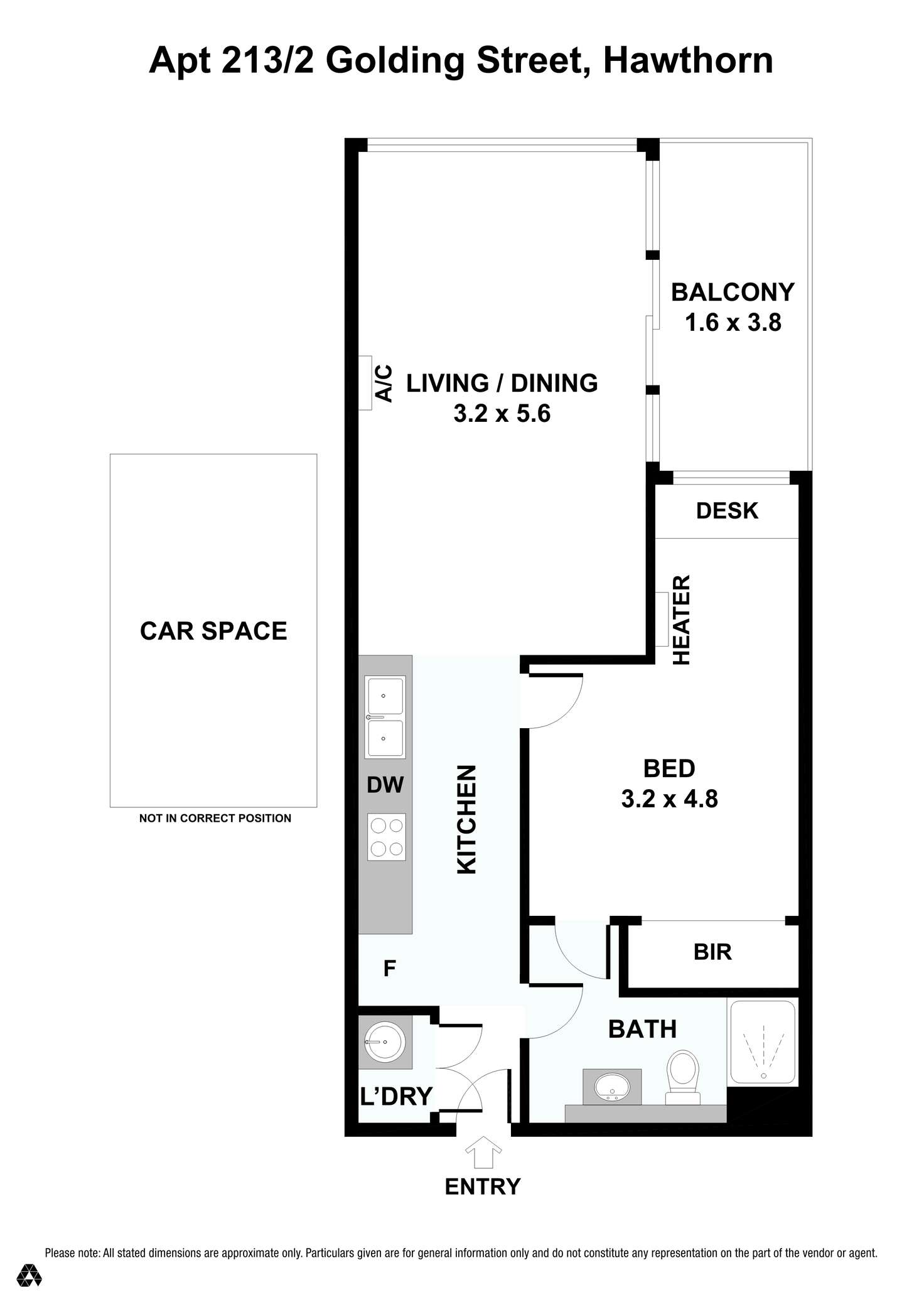 Floorplan of Homely apartment listing, 213/2 Golding Street, Hawthorn VIC 3122