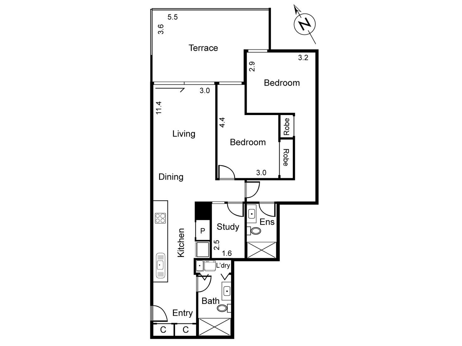 Floorplan of Homely apartment listing, 104R/88 Trenerry Crescent, Abbotsford VIC 3067